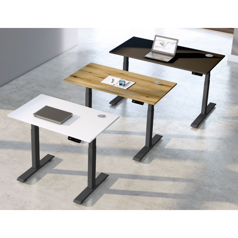 Kerkmann bureau assis-debout Smart Office, réglable électriquement, anthracite, 140×70 cm